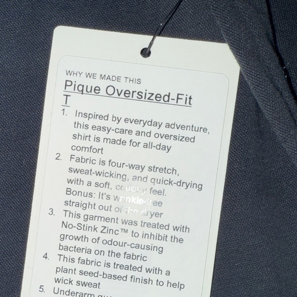 Lululemon Pique Oversized Black T-Shirt Sz: L - Picture 3 of 4